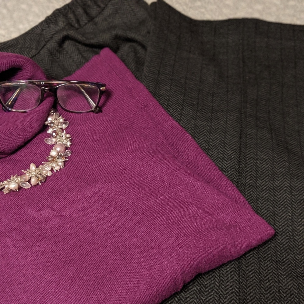 Talbots 20W grey herringbone slacks